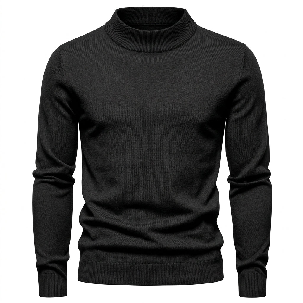 Men’s Slim Fit Fine Knit Mock Neck Sweater