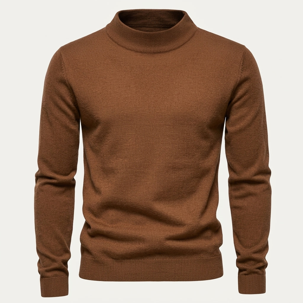 Men’s Slim Fit Fine Knit Mock Neck Sweater