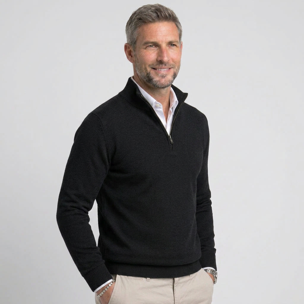 Men’s Quarter Zip Knit Sweater