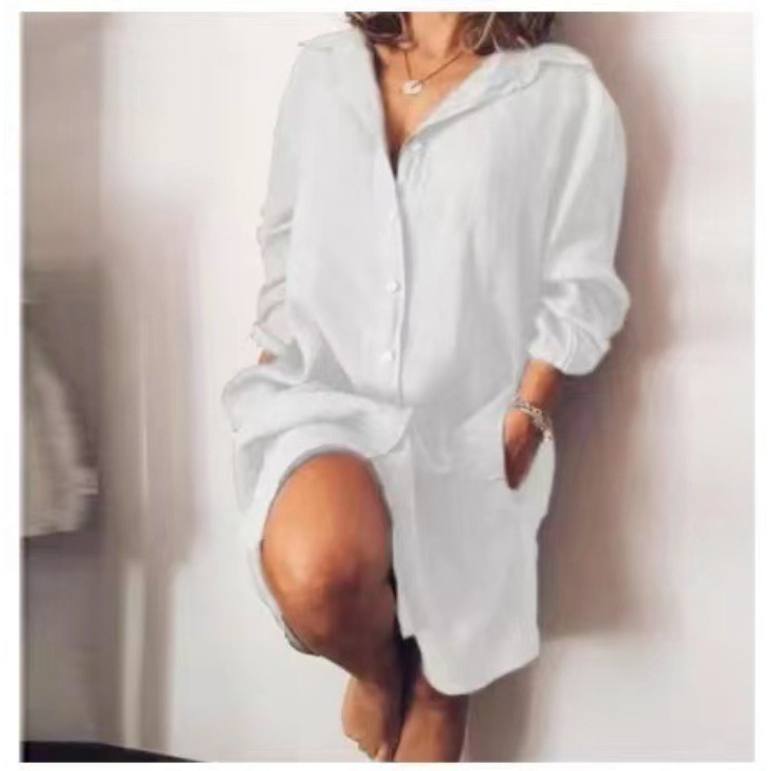 Robe-chemise oversize boutonnée
