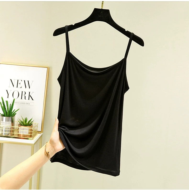 Women's Scoop Neck Spaghetti Strap Jersey Cami Top