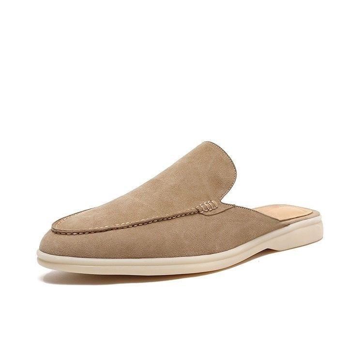 Mocassins mule sans contrefort en daim avec semelle contrastante