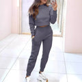 Cropped Sweatshirt and Jogger Loungewear Set