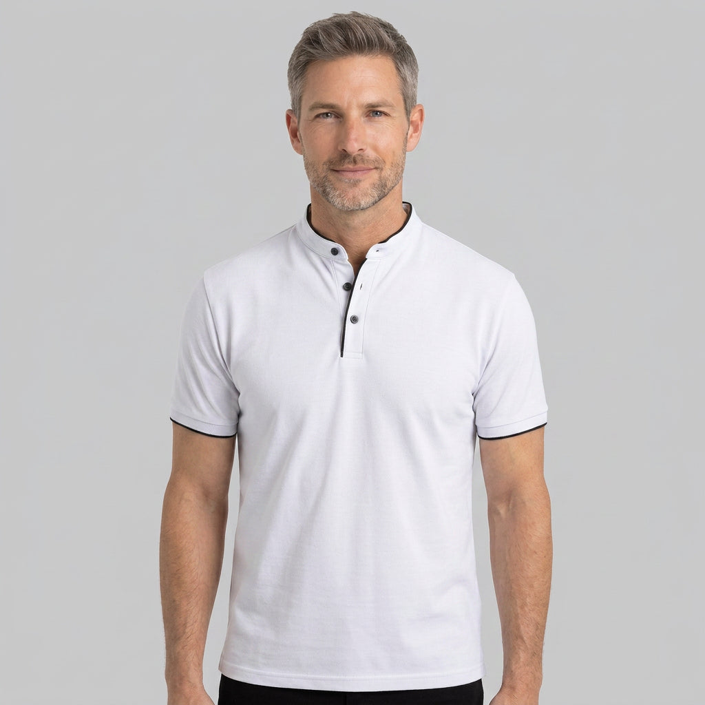 Men’s Collarless Polo Shirt
