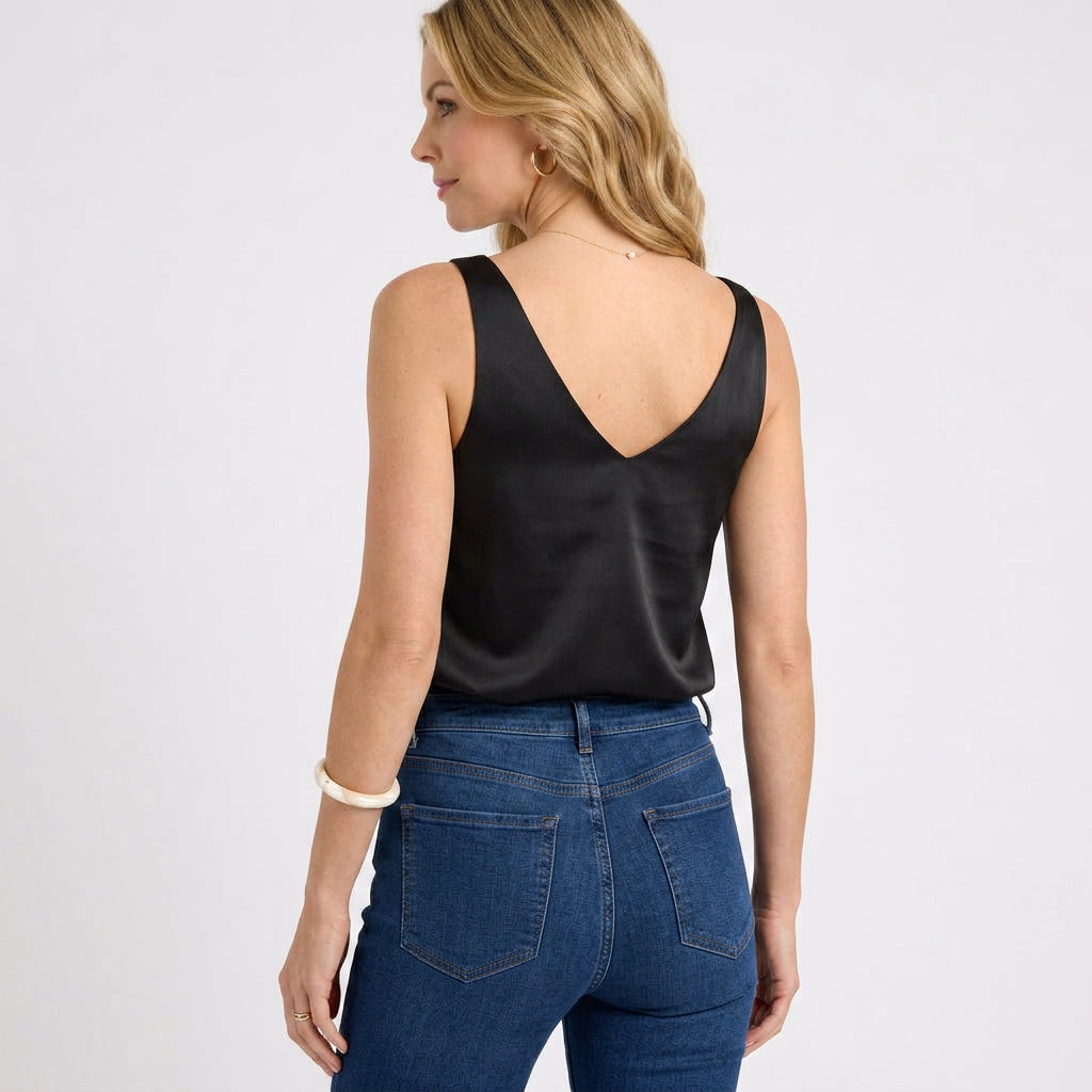 Satin V-Neck Camisole Top