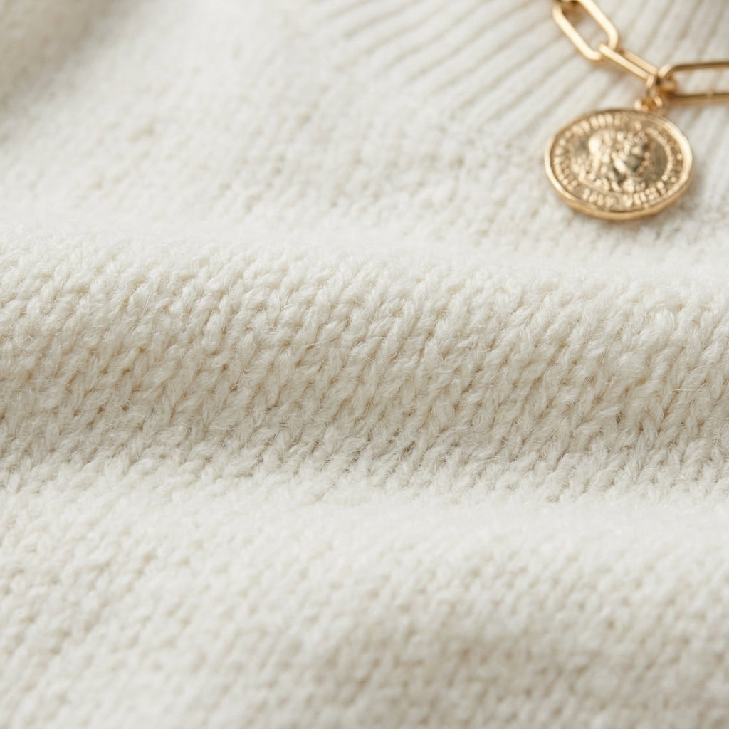 Women’s Mock Neck Knit Sweater – Long Sleeve Pullover Style