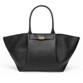 Structured Winged Tote Bag with Gold Clasp