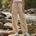Drawstring Cargo Parachute Pants with Cinched Ankle