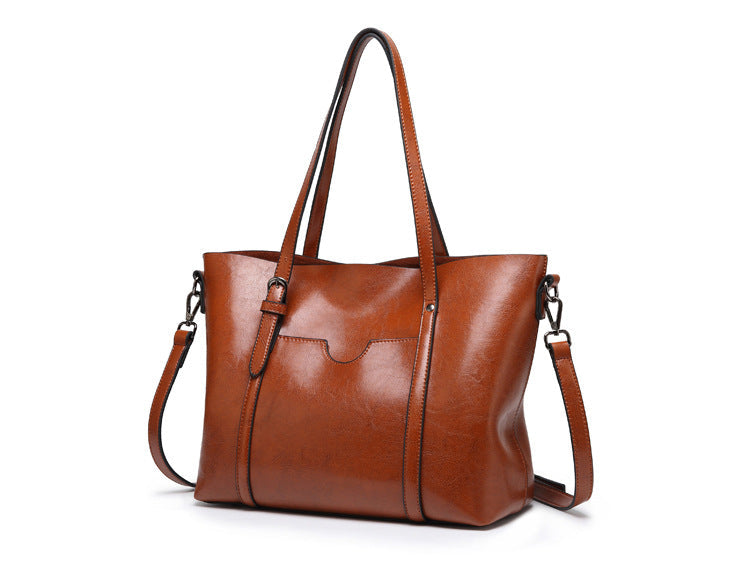 Vintage Wax Finish Oversized Tote Bag