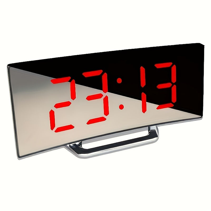 Mirror Finish Digital LED Alarm Clock with Time Display