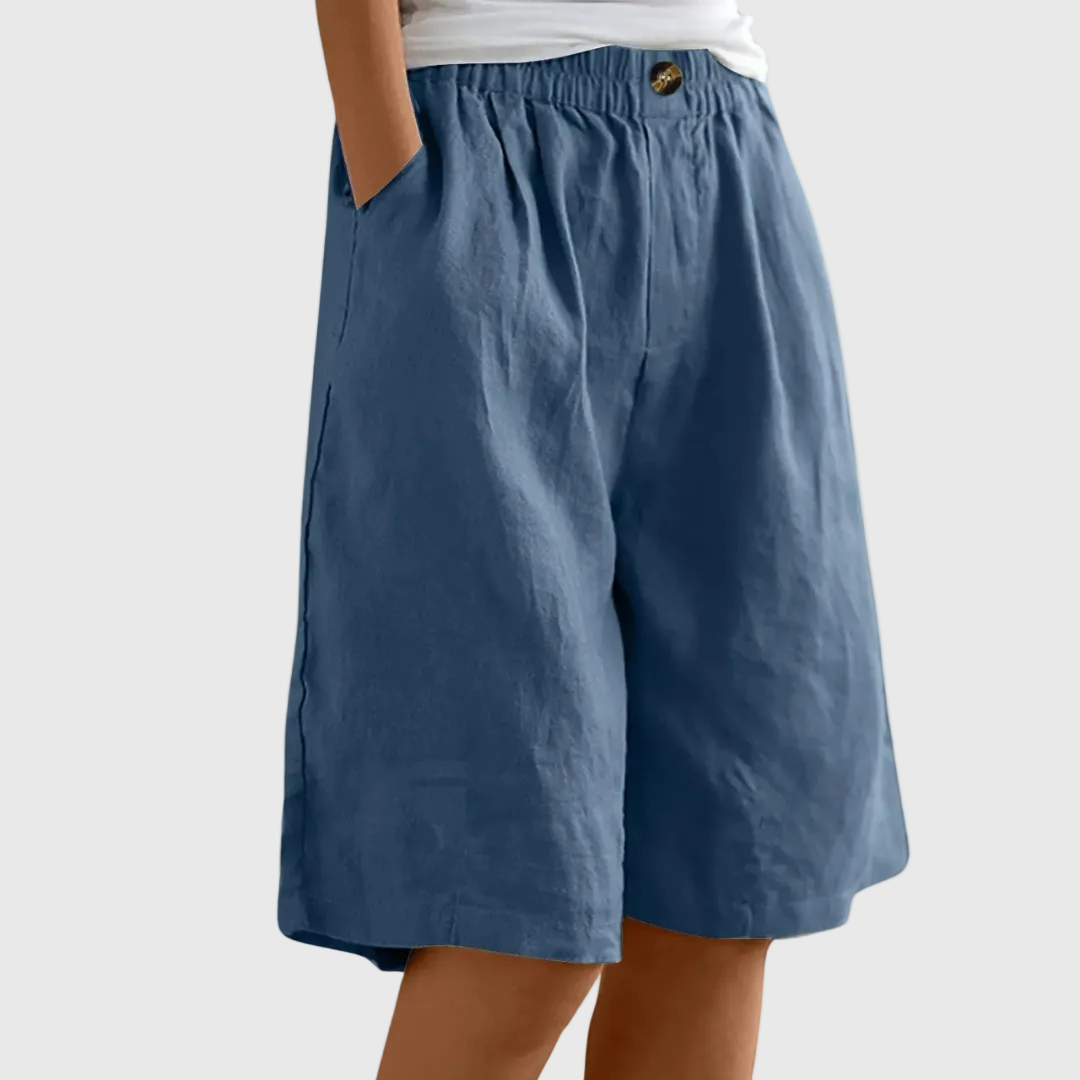 Short bermuda ample à jambes larges avec taille élastique