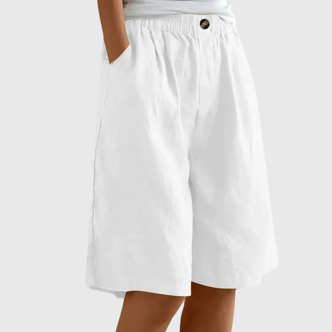 Short bermuda ample à jambes larges avec taille élastique
