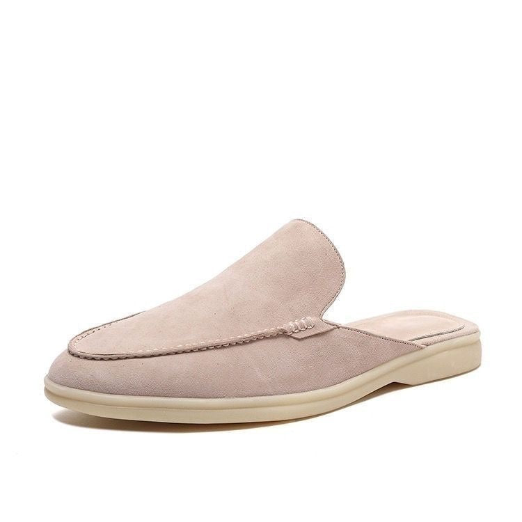 Mocassins mule sans contrefort en daim avec semelle contrastante