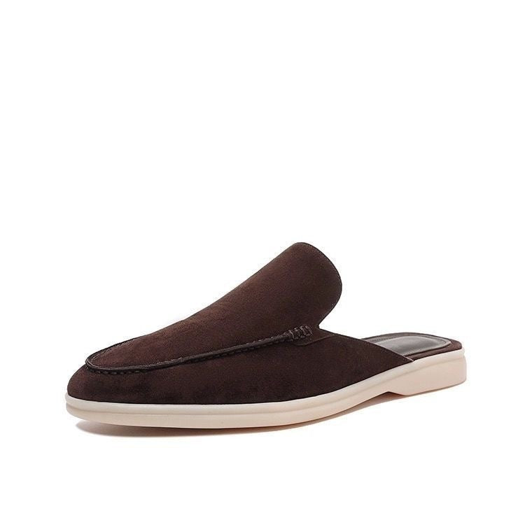 Mocassins mule sans contrefort en daim avec semelle contrastante