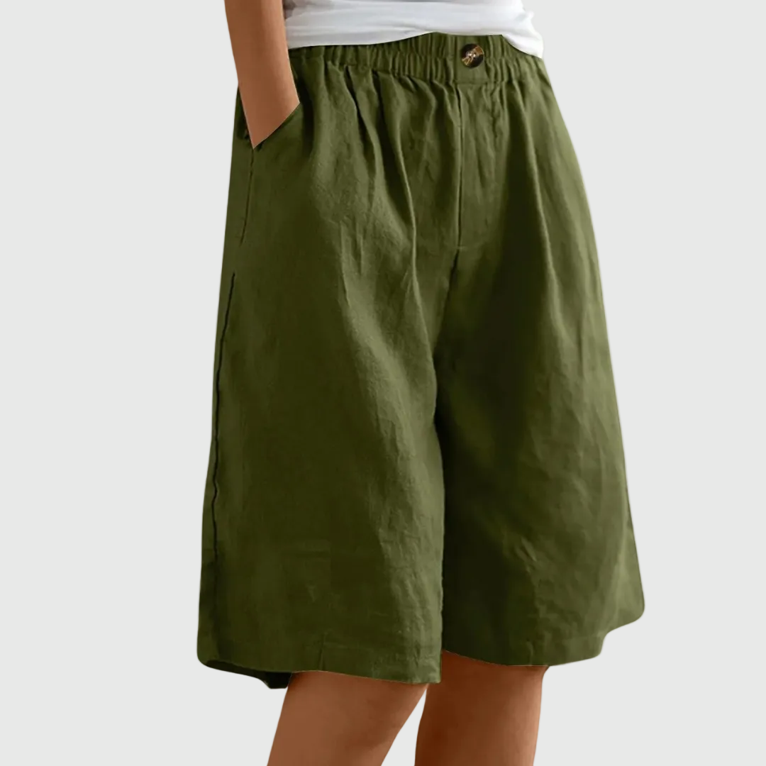 Short bermuda ample à jambes larges avec taille élastique