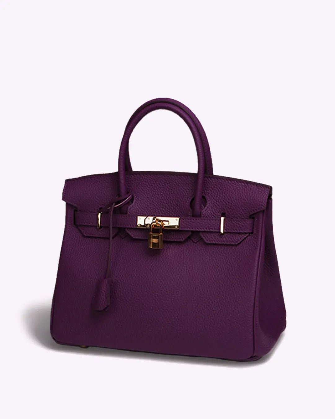 Structured Turn-Lock Tote Bag with Padlock Detail