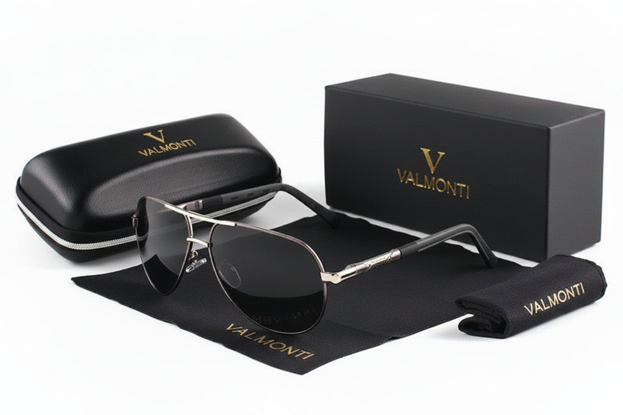 Lunettes de soleil aviateur polarisées avec verres miroirs