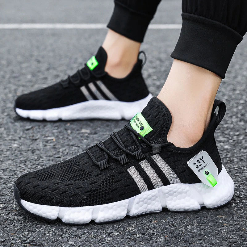 Breathable Knit Running Sneakers with Cushioned Sole