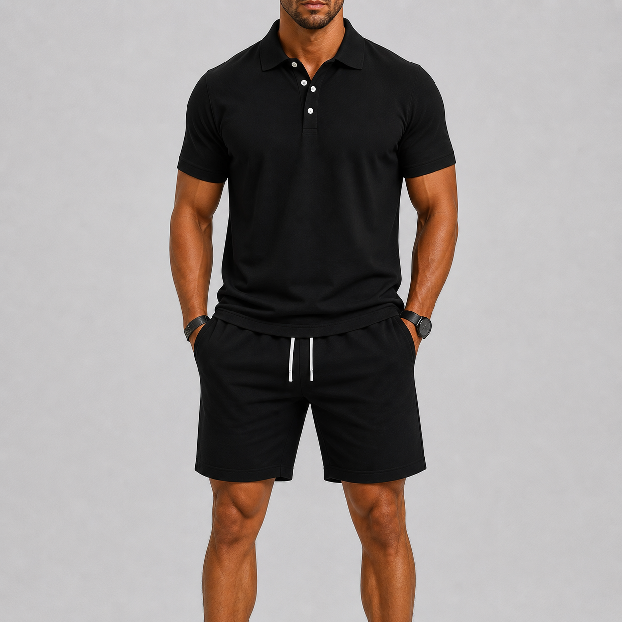 Ensemble deux pièces composé d’un polo en piqué et d’un short