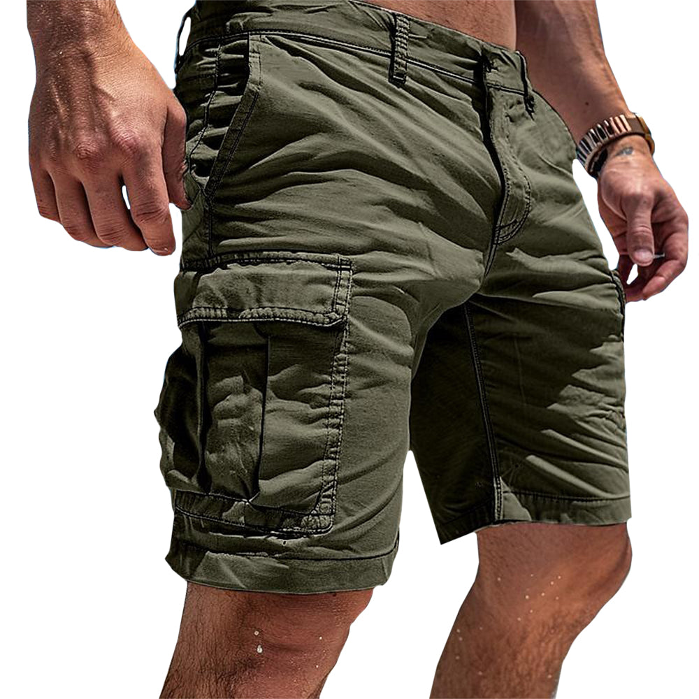 Short cargo robuste en coton avec poches utilitaires