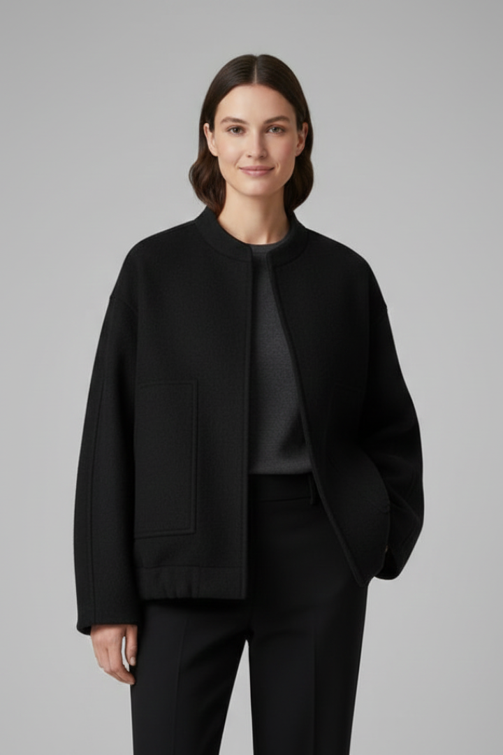 Women's Oversized Wool-Look Bomber Jacket