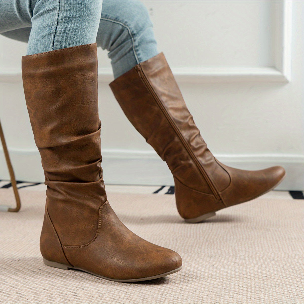 Women's Slouchy Flat Knee-High Boots