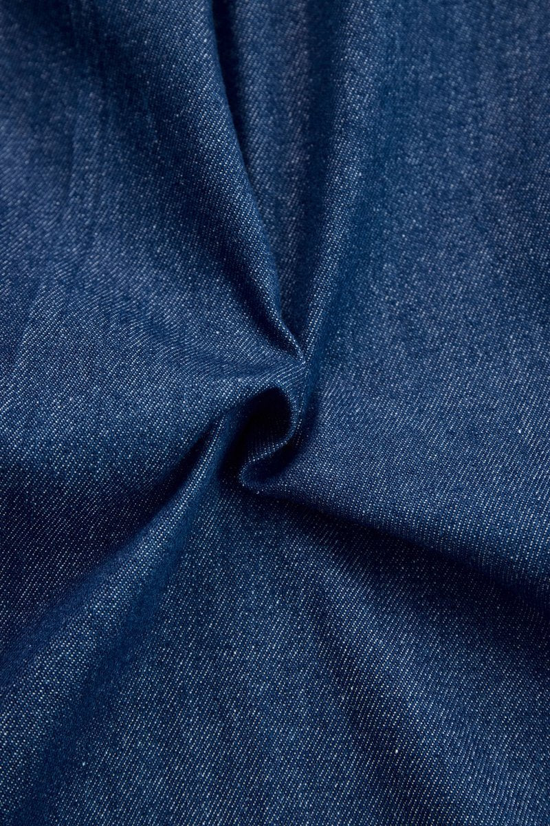 Denim Wide Leg Jumpsuit with Contrast Stitch Front Zip
