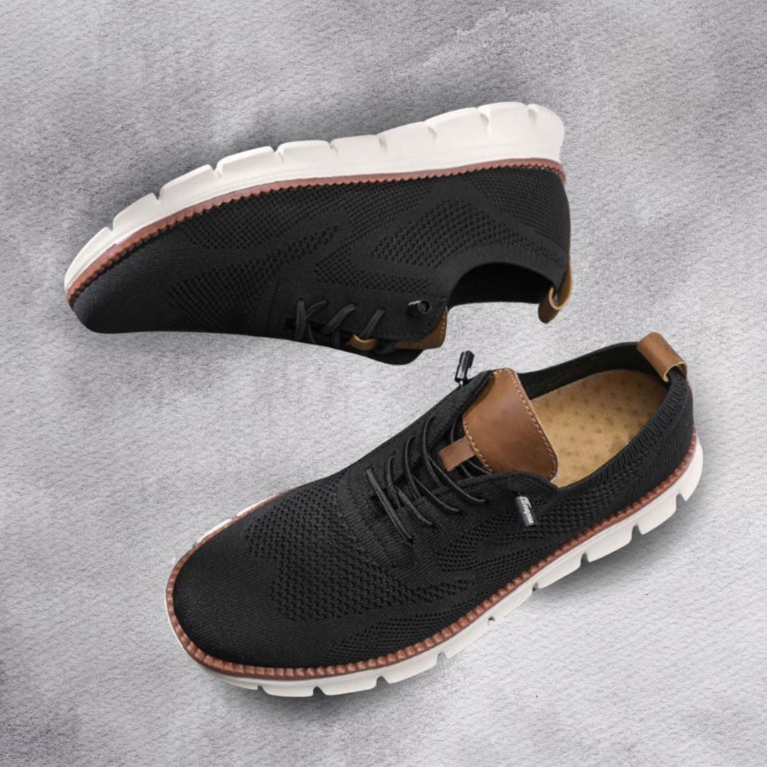 Men's Knit Lace-Up Sneakers with Chunky Sole