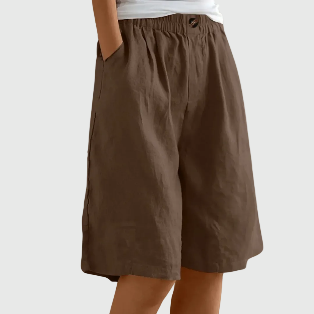 Short bermuda ample à jambes larges avec taille élastique