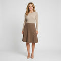 Women’s Pleated Knit Skirt A Line – Midi Sweater Skirt