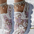 Sheer Floral Lace Mesh High-Top Sneakers