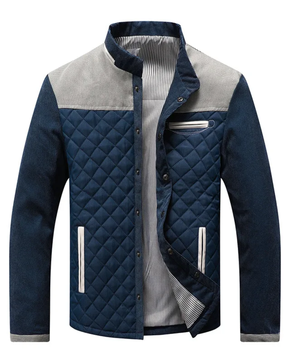 Men's Quilted Colourblock Contrast Panel Jacket