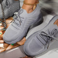 Knit Lace-Up Slip-On Sneakers with Sock-Fit Design