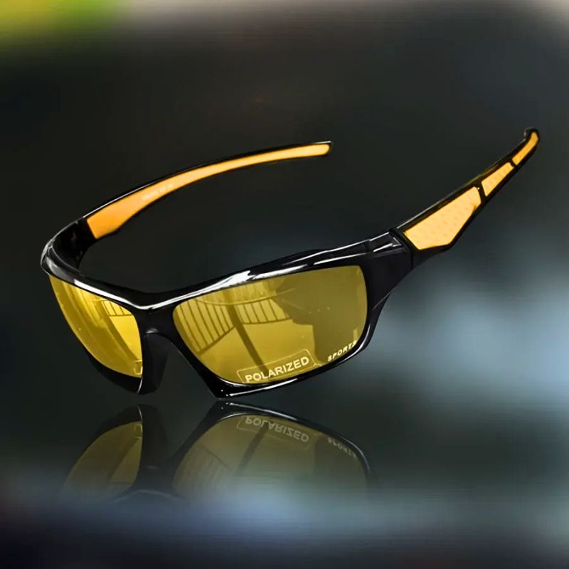 Polarized Sports Wrap Sunglasses with Mirrored Lens