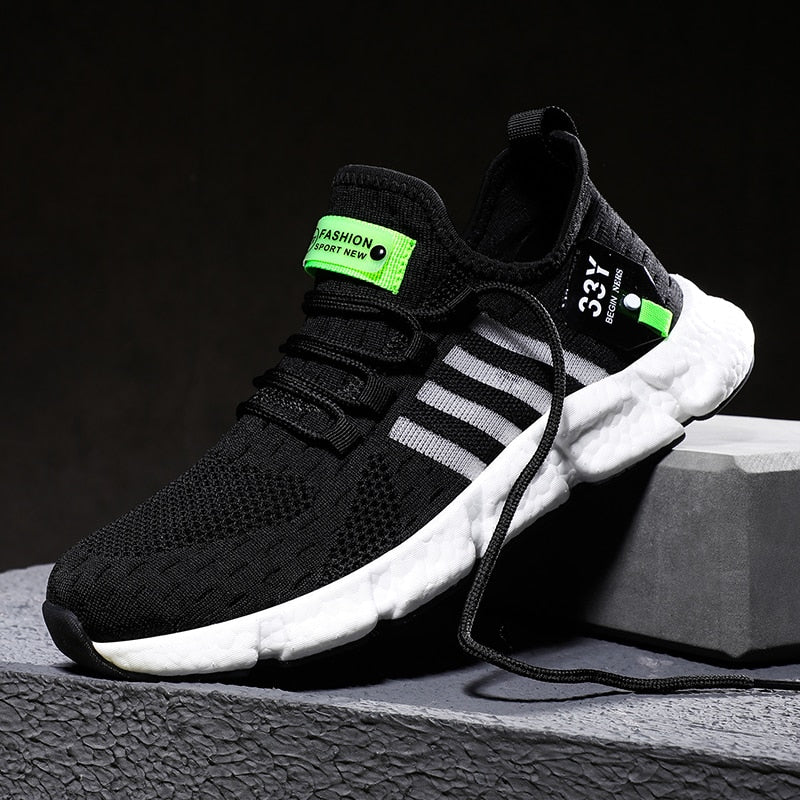 Knit Running Sneakers with Chunky Sole Design