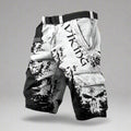 Graphic Print Cargo Shorts with Skull Detail