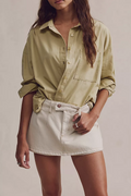 Oversized Button-Down Shirt with Chest Pocket