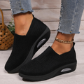Knit Slip-On Platform Sneakers with Air Cushion Sole