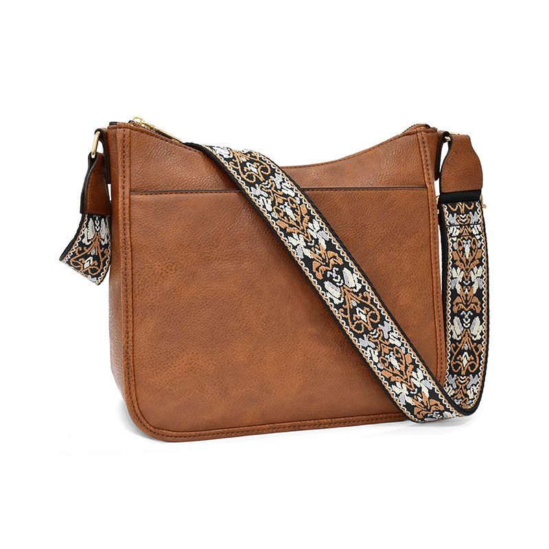 Crossbody Bag with Woven Jacquard Strap