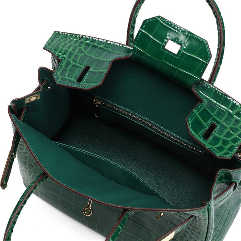 Structured Turn-Lock Tote Bag with Padlock Detail
