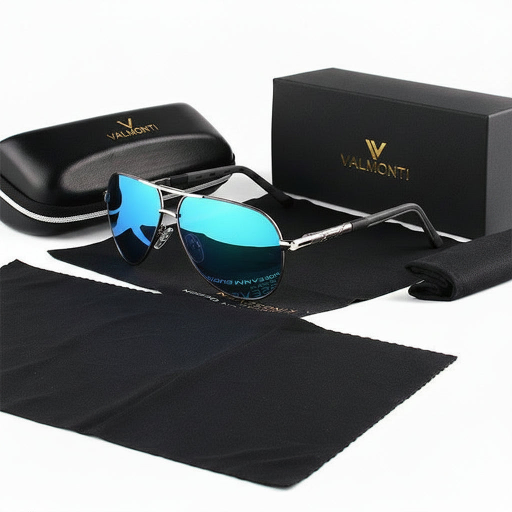 Lunettes de soleil aviateur polarisées avec verres miroirs