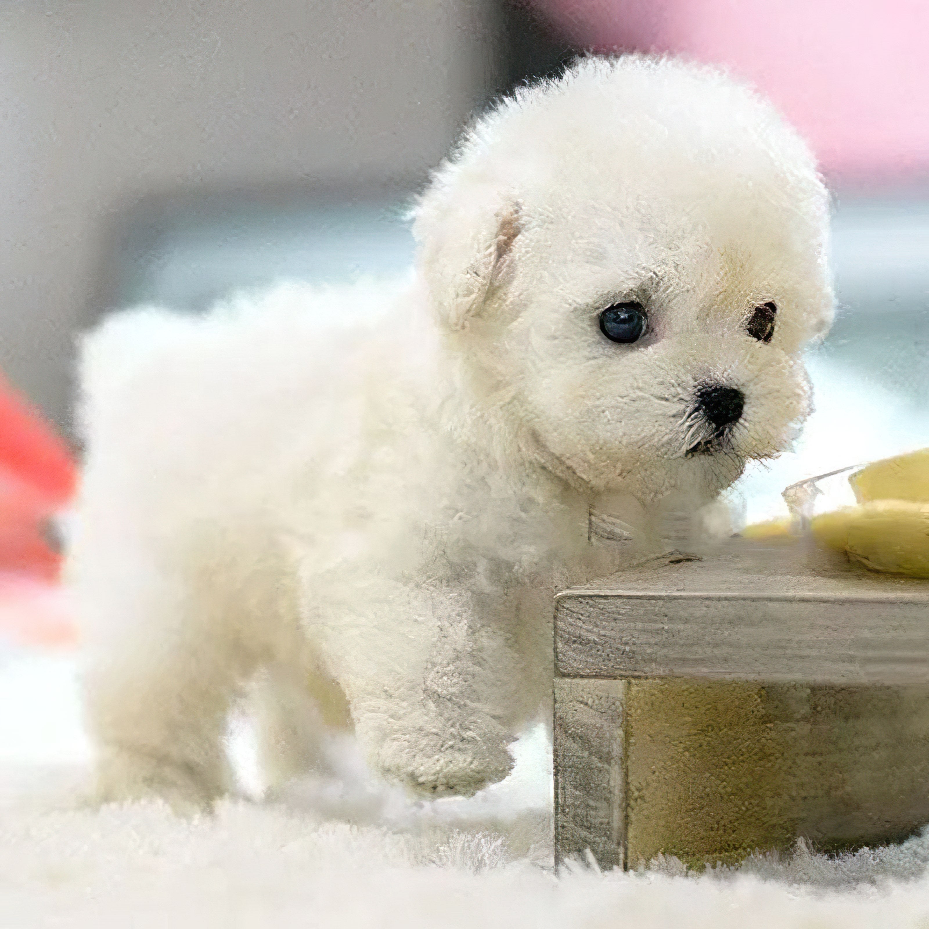 Realistic Plush Toy Poodle Puppy with Soft Fur