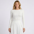 Women’s Long Sleeve Ribbed Top – Fitted Seam Detail Style