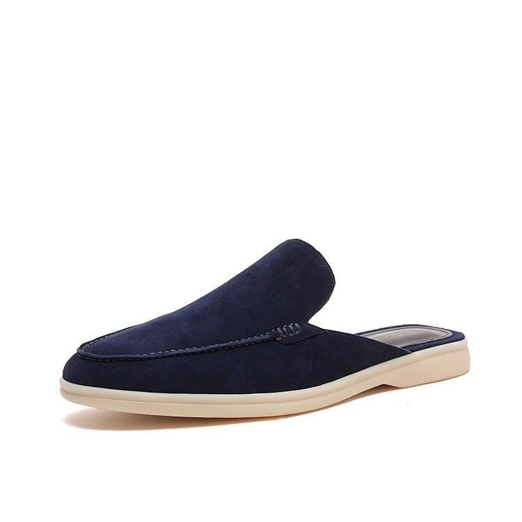 Mocassins mule sans contrefort en daim avec semelle contrastante