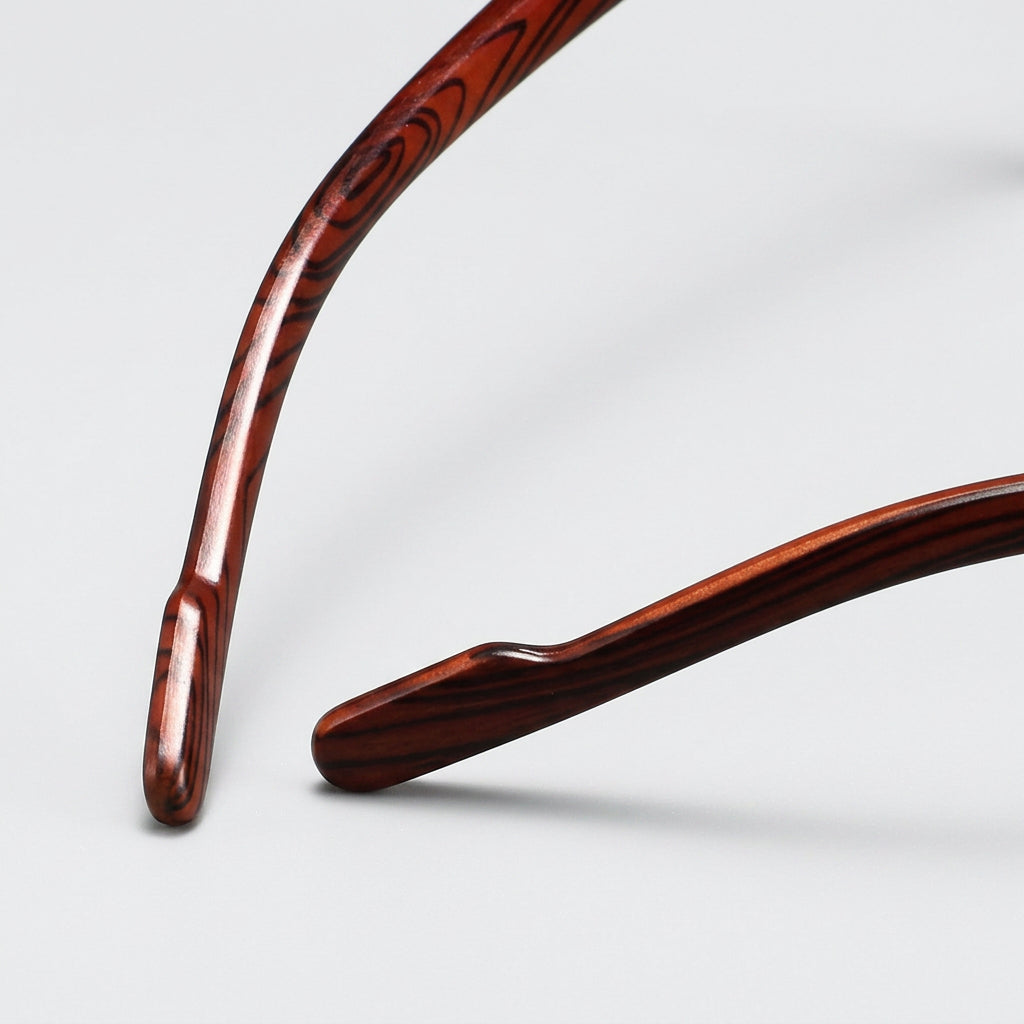 Lunettes de soleil carrées sans monture avec double pont