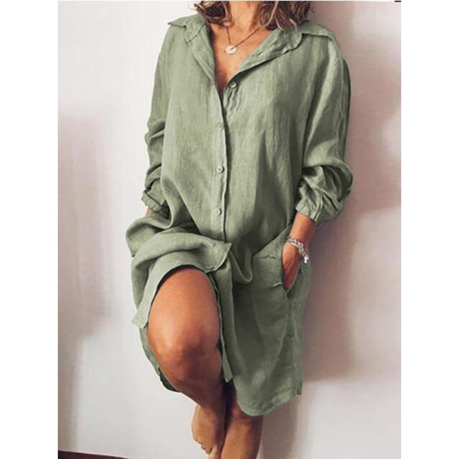 Robe-chemise oversize boutonnée