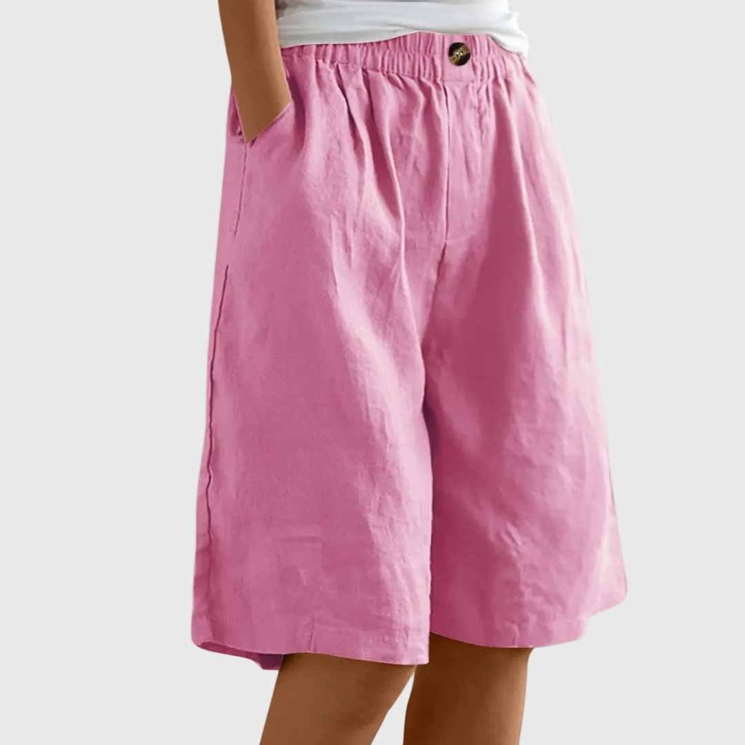 Short bermuda ample à jambes larges avec taille élastique