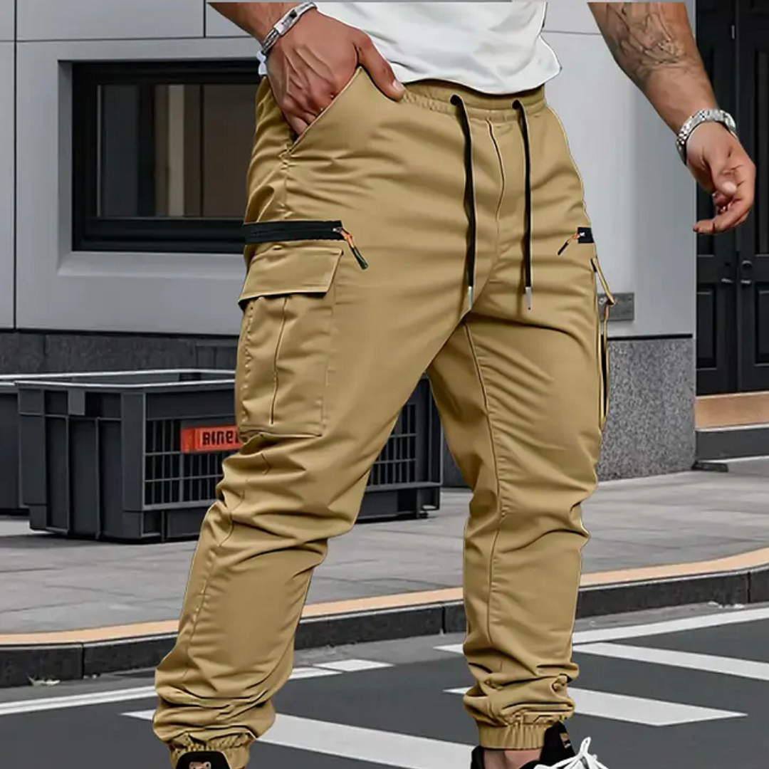 Pantalon cargo jogger avec détails de poches zippées