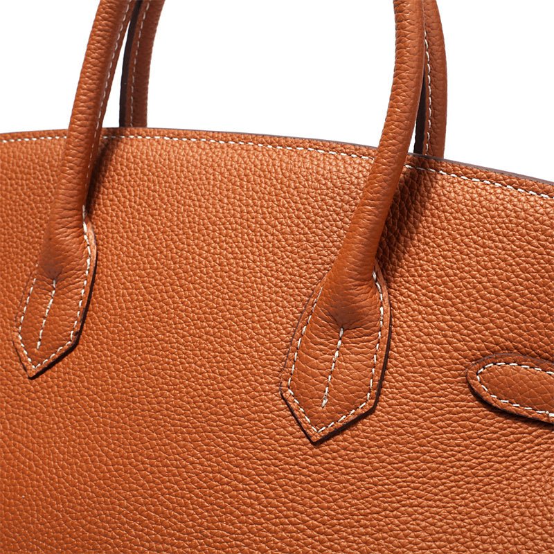 Structured Turn-Lock Tote Bag with Padlock Detail
