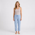 Women’s Drawstring Linen Pants – Elastic Waist Straight Leg Style
